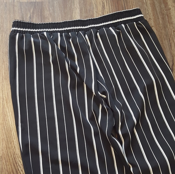 Jones Studio Black Striped Wide Leg Pants Sz Large - Picture 3 of 5